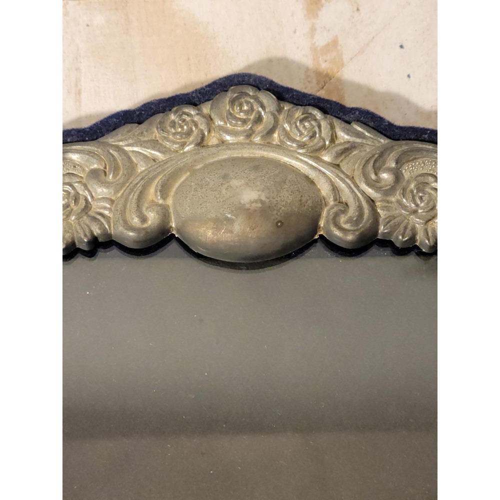 Vintage Ornate Silverplate Picture Frame Victorian Rose And Scroll Whimsy Goth - Picture 7 of 10